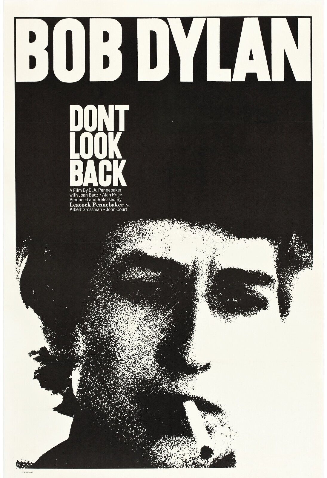 BOB DYLAN, "DONT LOOK BACK" REPRO AFFICHE CINEMA VINTAGE