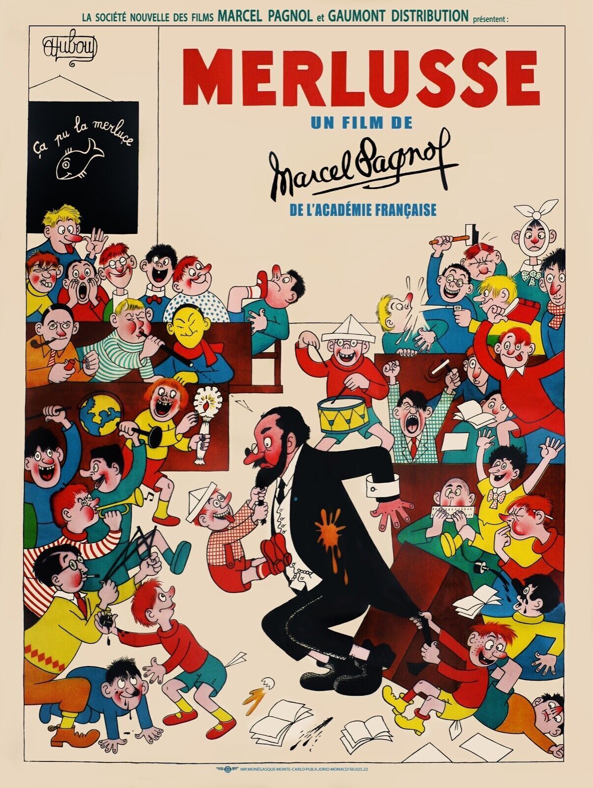 MERLUSSE, MARCEL PAGNOL, 1935, REPRO VINTAGE CINEMA POSTER, HQ