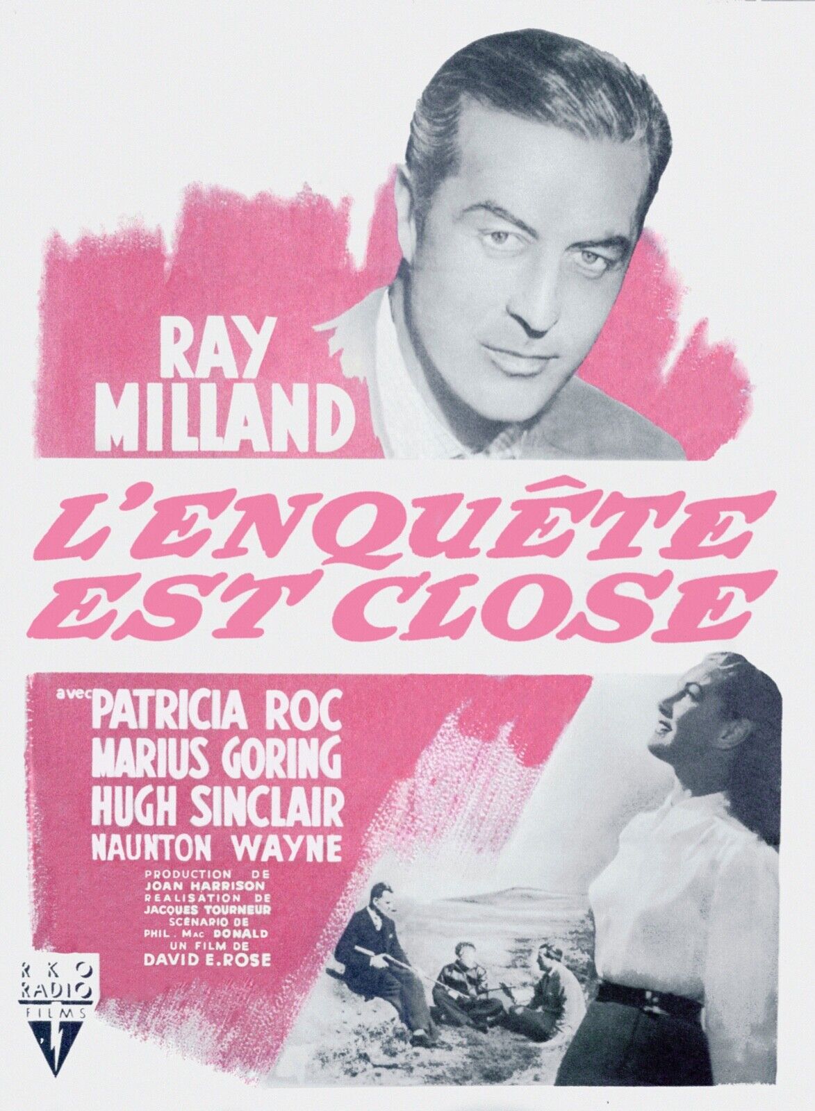 LA INVESTIGACIÓN ESTÁ CERRADA, RAY MILLAND, REPRODUCCIÓN DE CARTEL DE CINE VINTAGE HQ