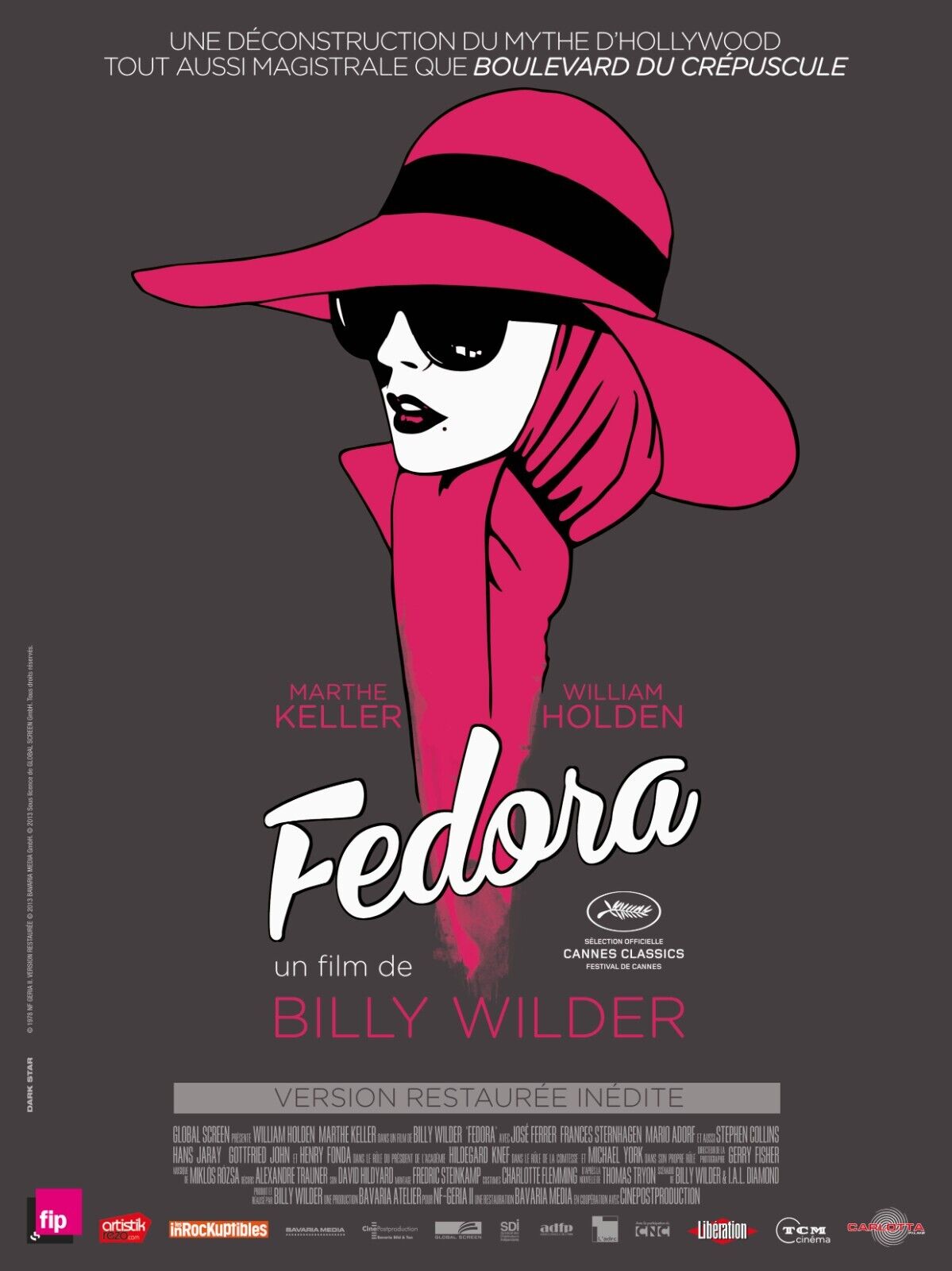 FEDORA, MARTHE KELLER, 1978, REPRODUCCIÓN DE CARTEL DE PELÍCULA, VINTAGE, SEGUNDA CALIDAD