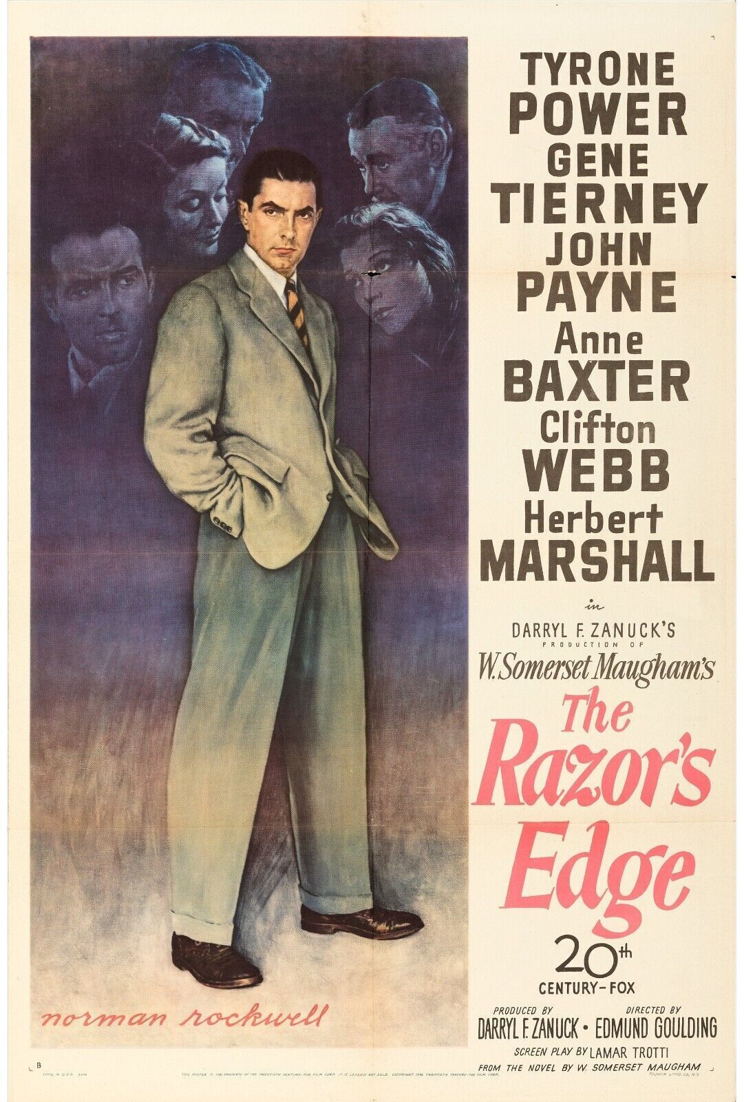 LE FIL DU RASOIR, TYRONE POWER, 1946, repro affiche cinéma, VINTAGE, HQ