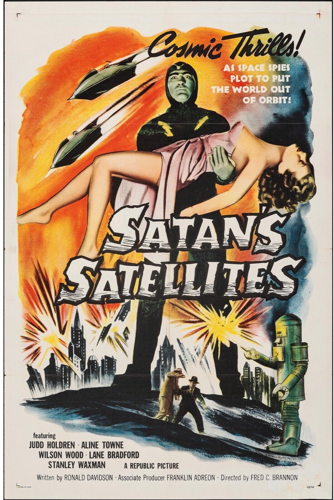 SATAN'S SATELLITES, JUDD HOLDREN, 1958, REPRO AFFICHE CINEMA VINTAGE, HQ