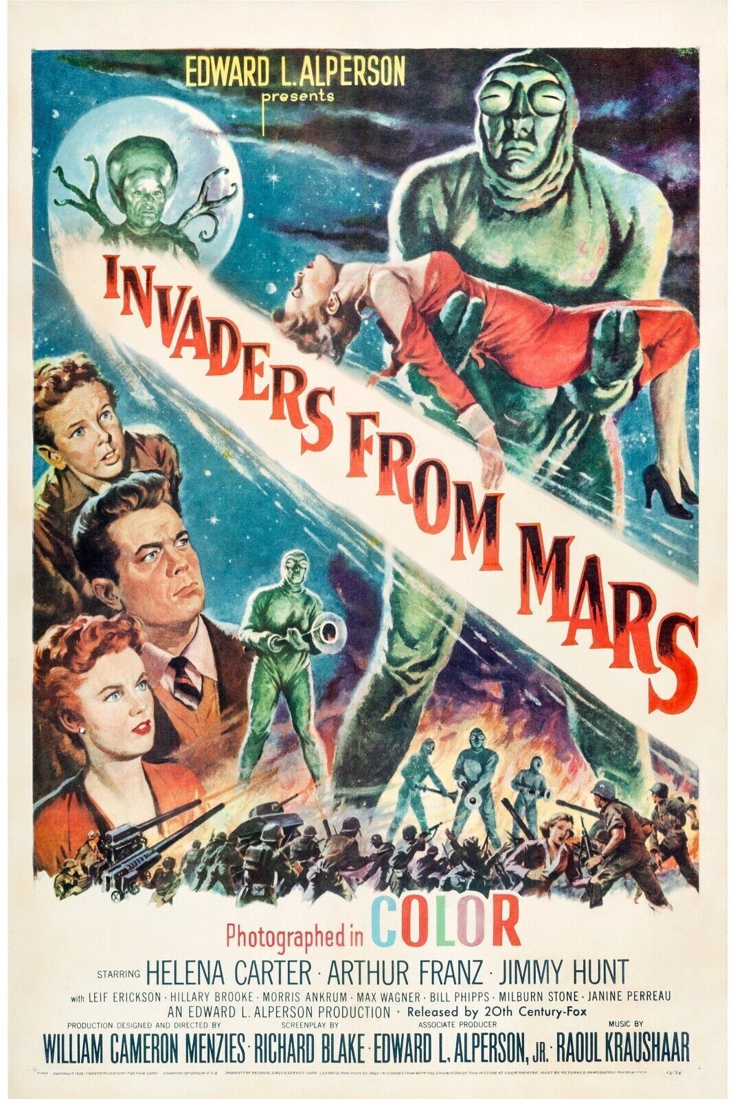 INVADERS FROM THE RED PLANET, JIMMY HUNT, 1953, REPRO VINTAGE CINEMA POSTER, HQ