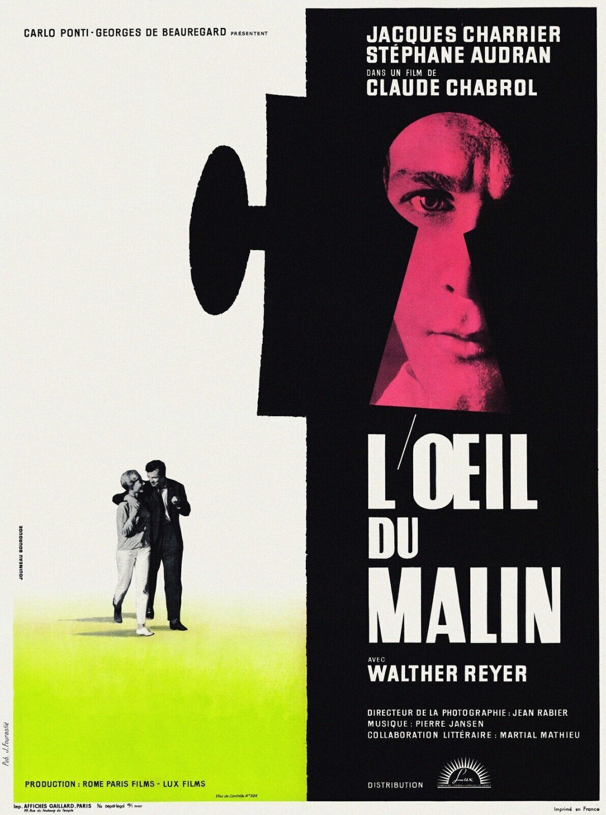 L’ŒIL DU MALIN, JACQUES CHARON, 1962, REPRO MOVIE POSTER, VINTAGE, HQ
