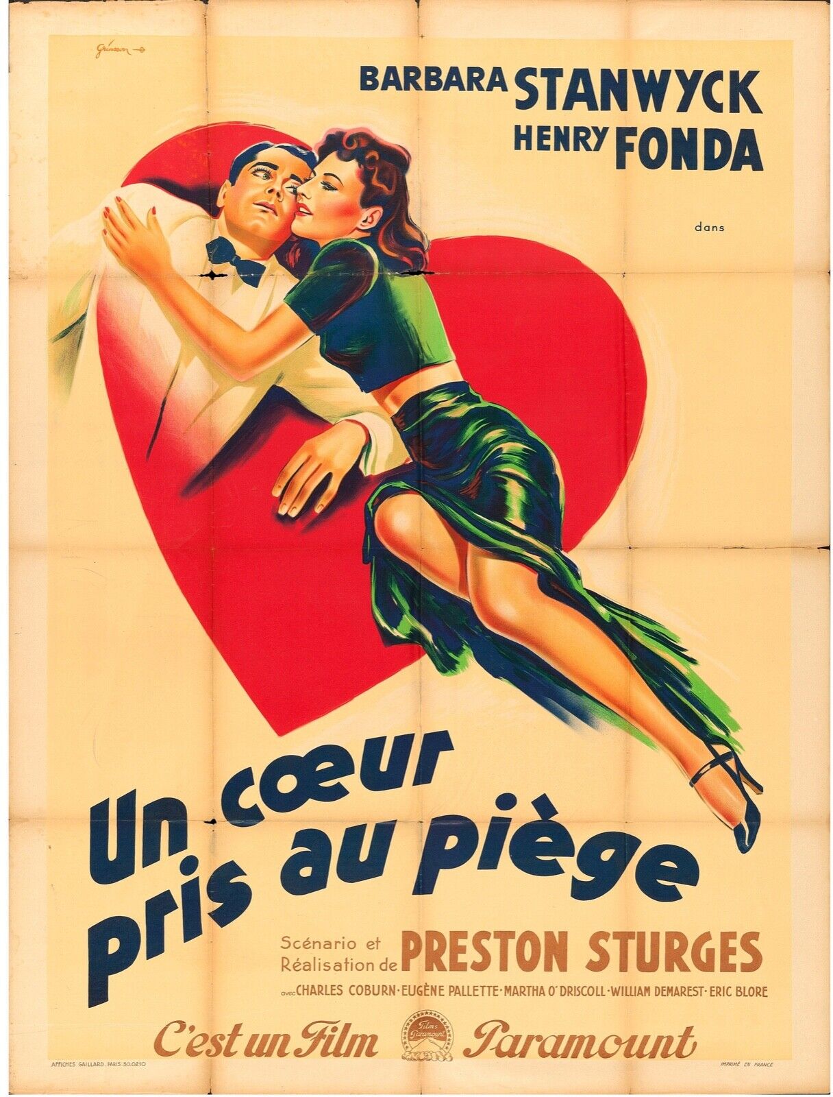 UN CORAZÓN ATRAPADO, BARBARA STANWYCK, HENRY FONDA, 1941, reproducción de póster de cine VINTAGE, HQ