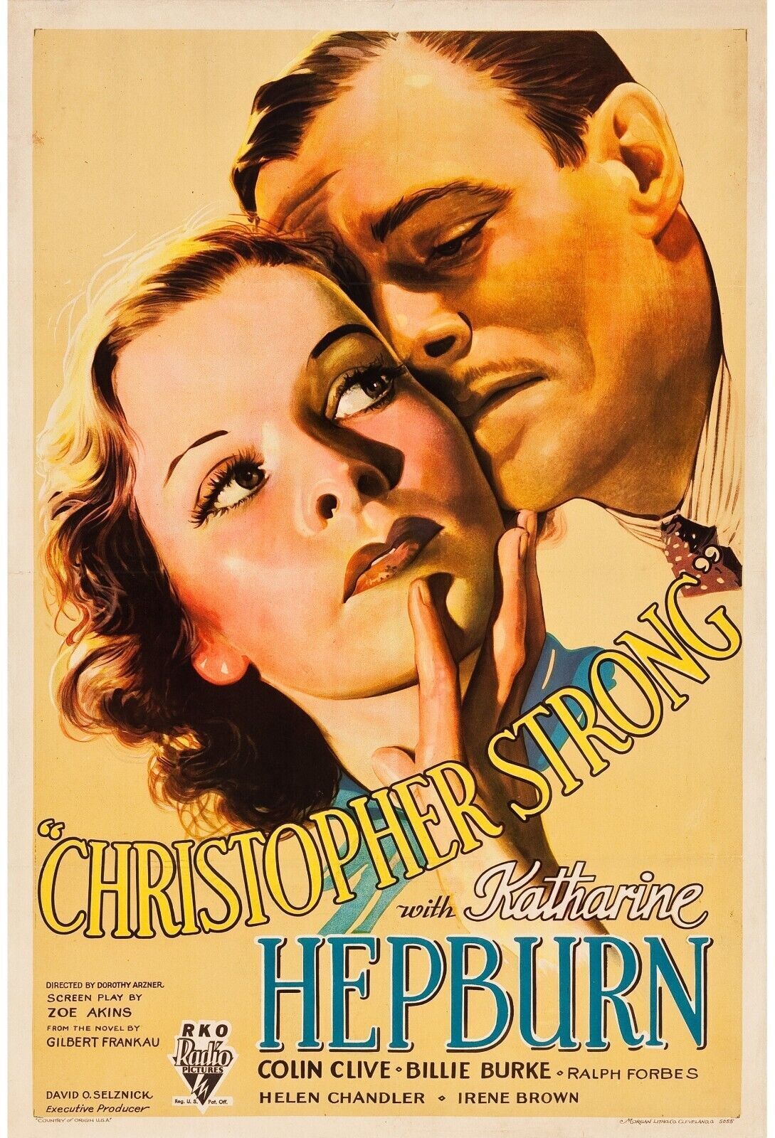 LA PHALÈNE D'ARGENT, KATHARINE HEPBURN, 1933, repro affiche cinéma, VINTAGE, HQ