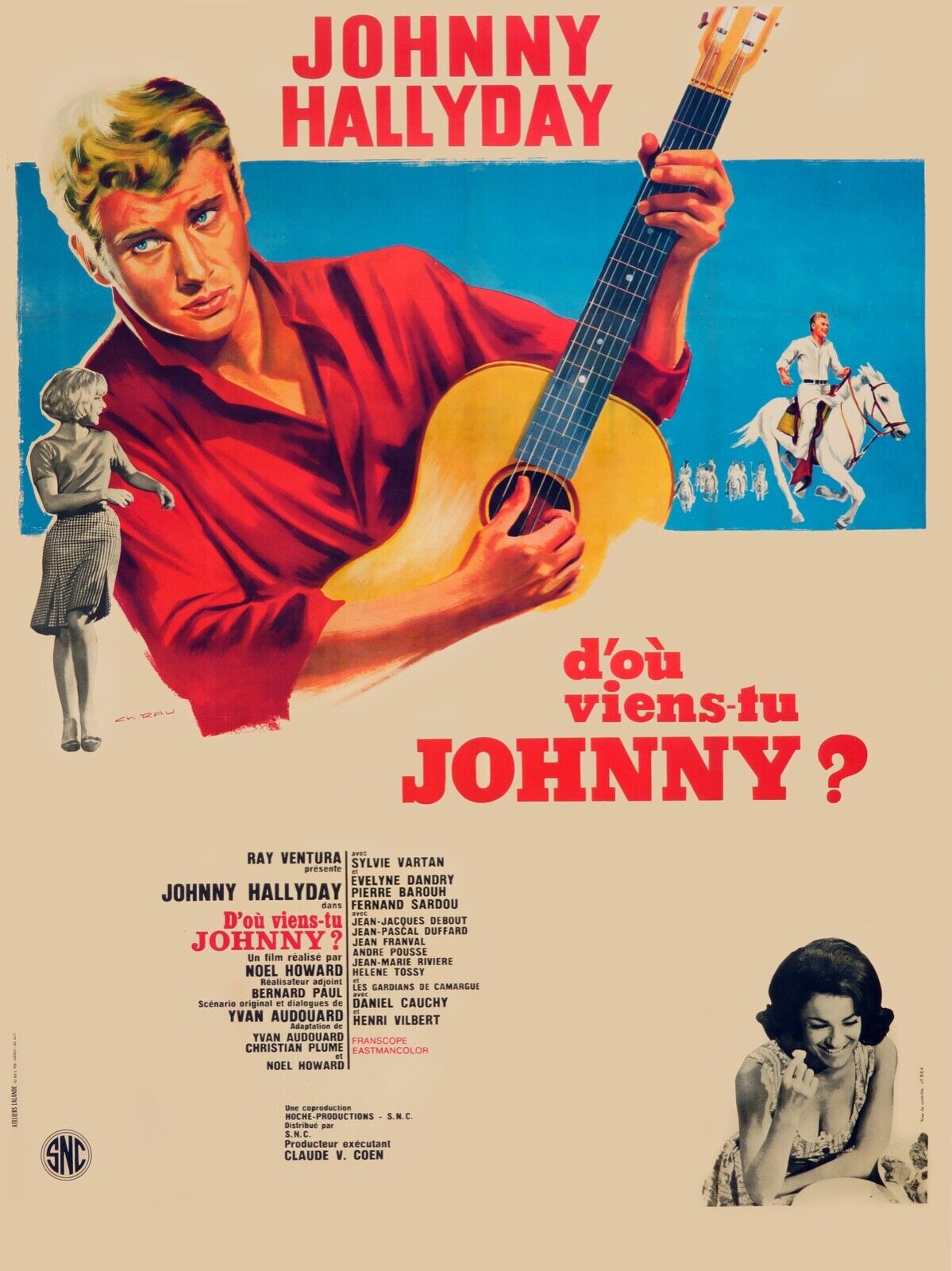D’OÙ VIENS-TU JOHNNY, SYLVIE VARTAN, 1963, REPRO MOVIE POSTER, VINTAGE, HQ