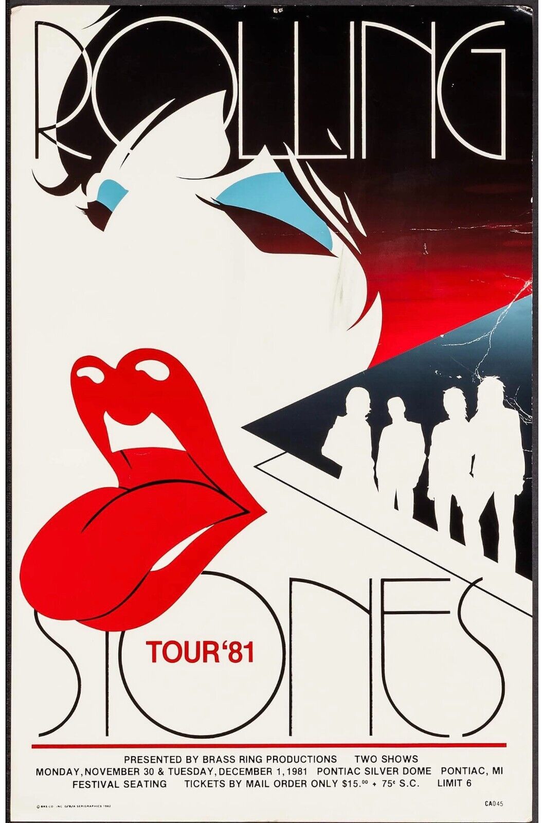 THE ROLLING STONES TOUR 81! REPRO VINTAGE ROCK CONCERT POSTER