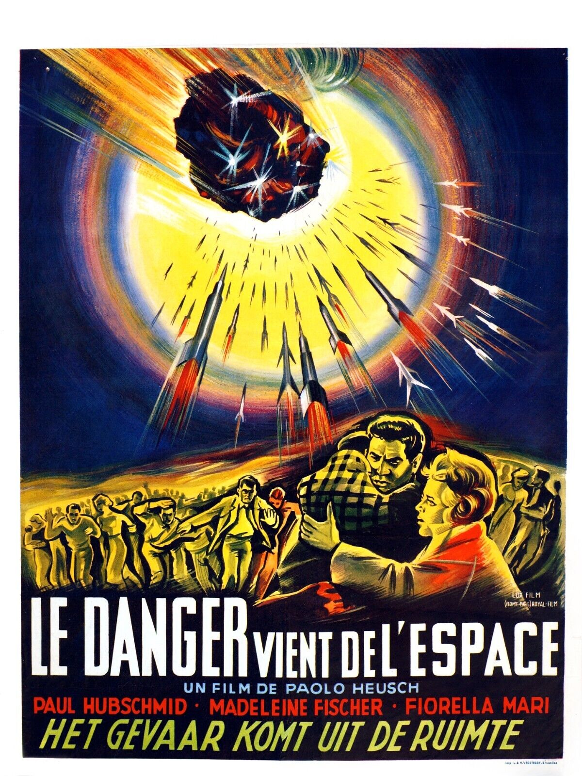 DANGER VIENT DE L'ESPACE, PAUL HEUSCH, REPRO AFFICHE CINEMA