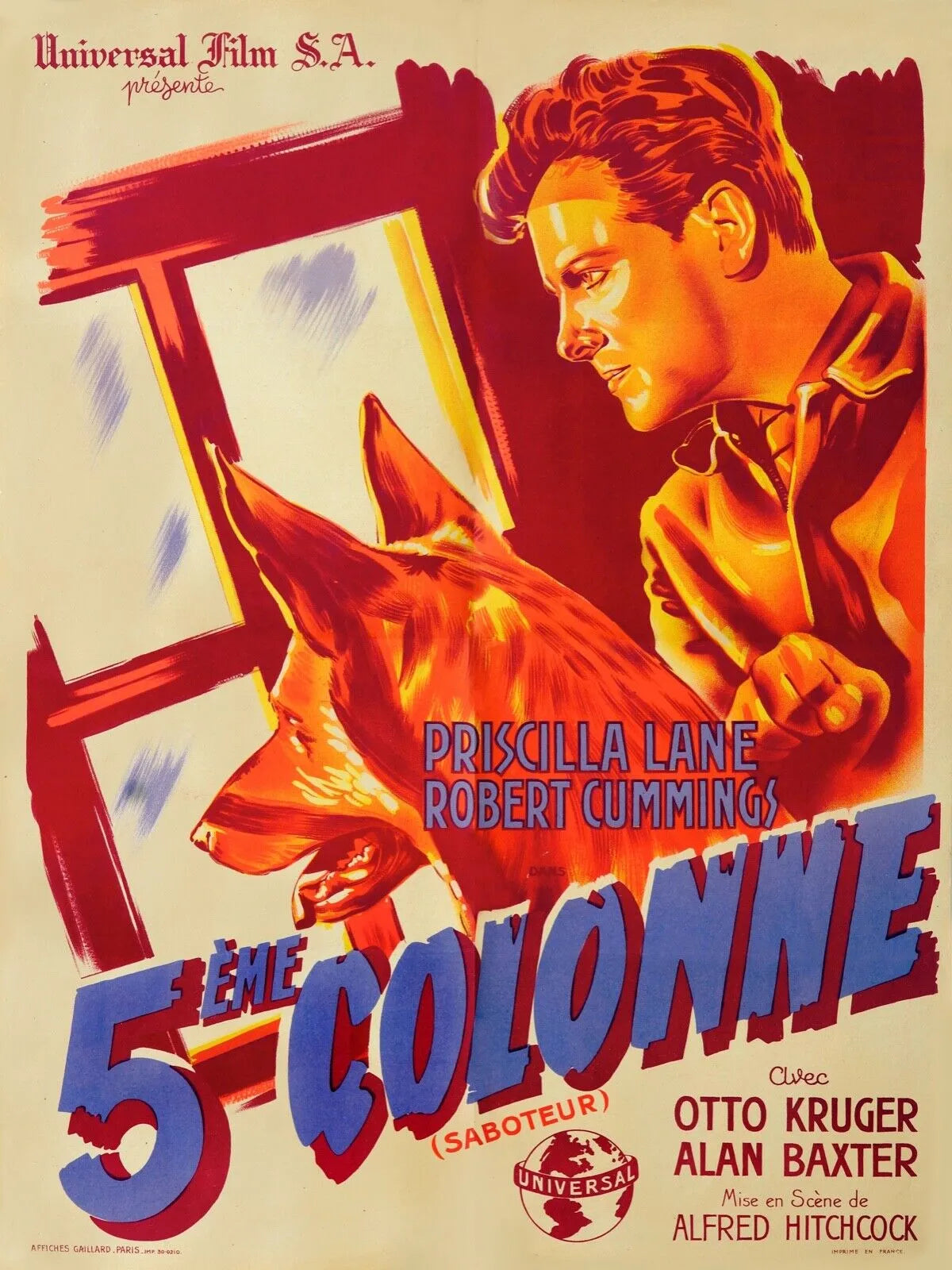 5E COLONNE, PRISCILLA LANE, 1942, REPRO MOVIE POSTER, VINTAGE, HQ