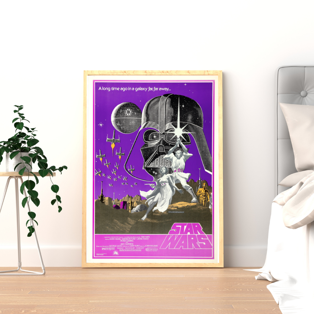STAR WARS – FILM DE GEORGE LUCAS (1977) – MARK HAMILL – SCIENCE-FICTION – AFFICHE CINÉMA – REPRODUCTION – POSTER HUB STUDIO – HQ