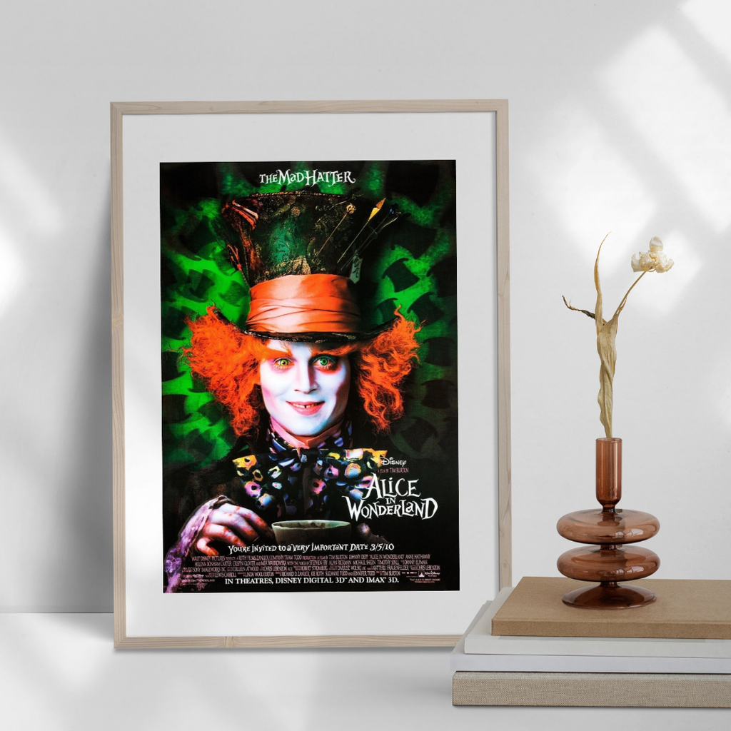 ALICE IN WONDERLAND, MIA WASIKOWSKA, 2010, REPRO MOVIE POSTER, VINTAGE, HQ