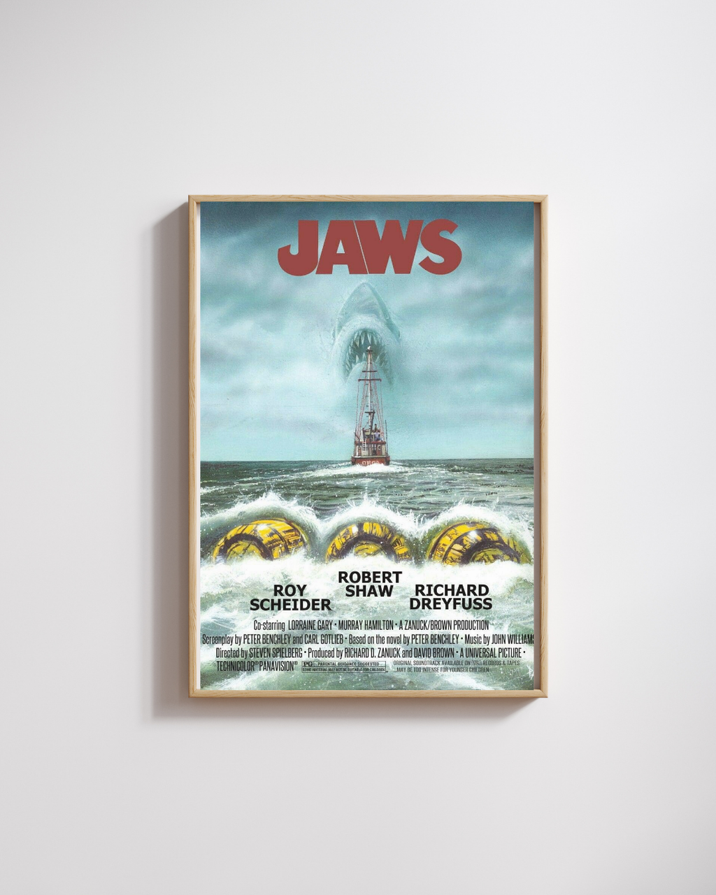 JAWS – FILM (1975) – ROY SCHEIDER – CULT THRILLER MOVIE POSTER – REPRODUCTION – POSTER HUB STUDIO – HQ