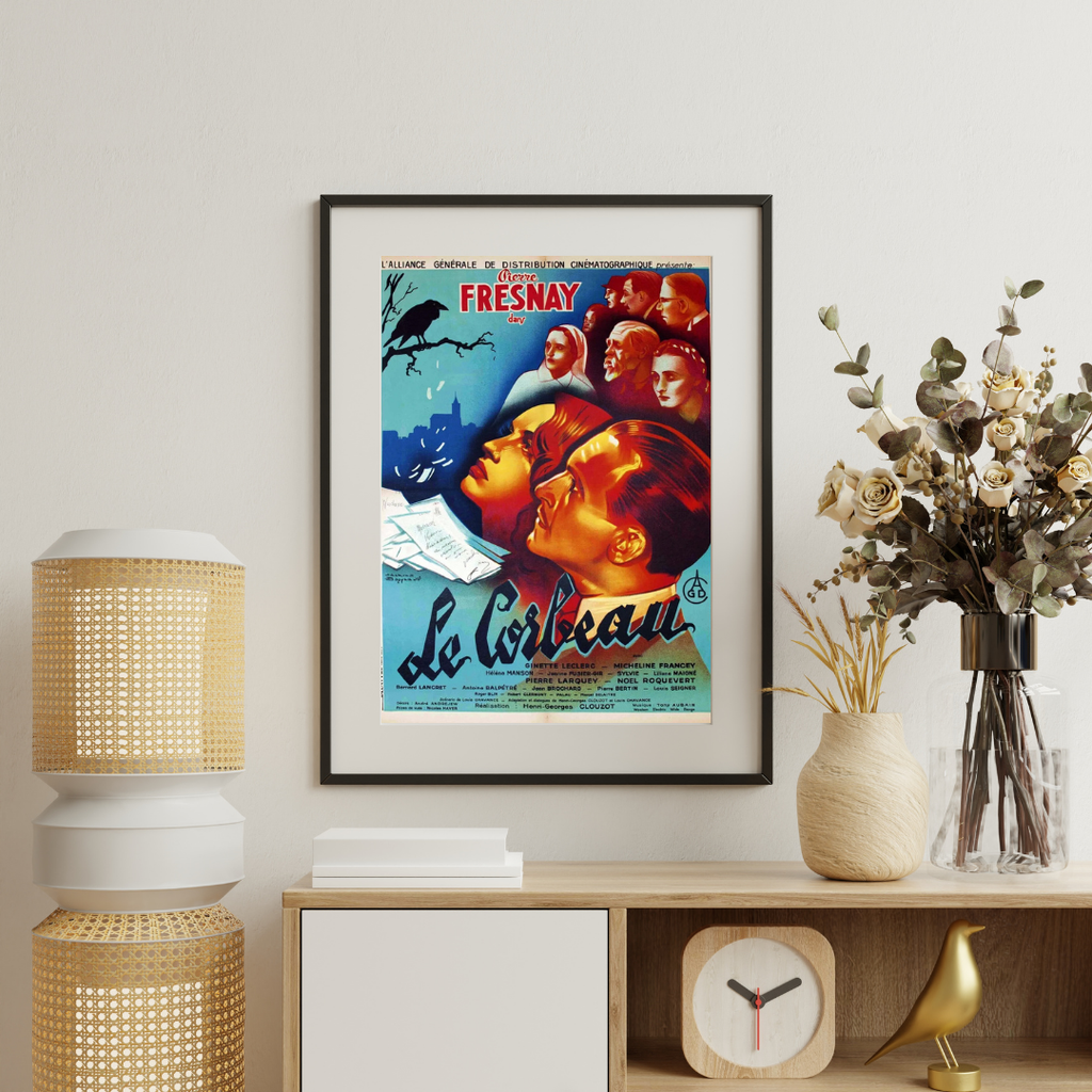 LE CORBEAU, PIERRE FRESNAY, 1943, REPRO AFFICHE CINÉMA VINTAGE, HQ