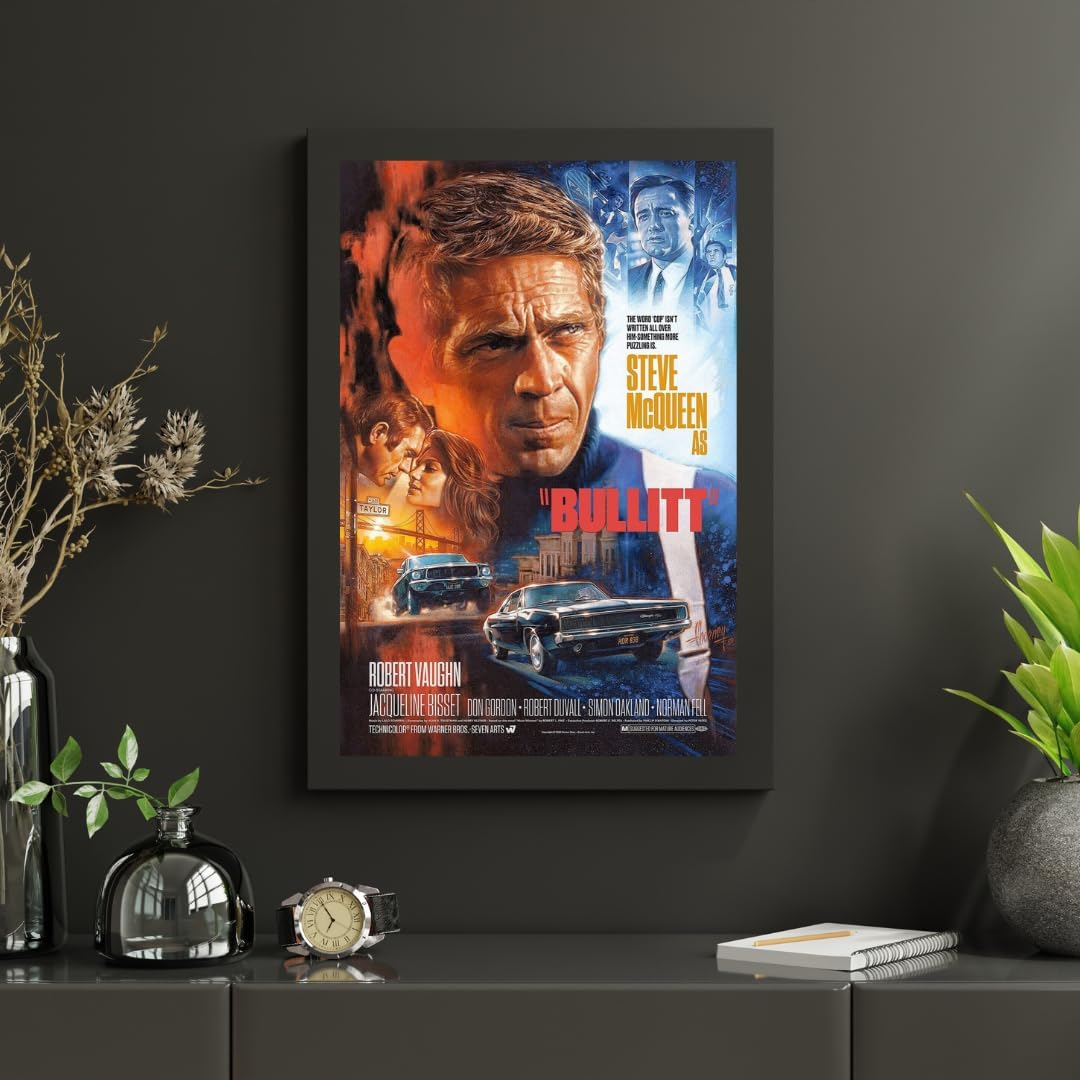 BULLITT STEVE MC QUEEN REPRO POSTER CINEMA HQ