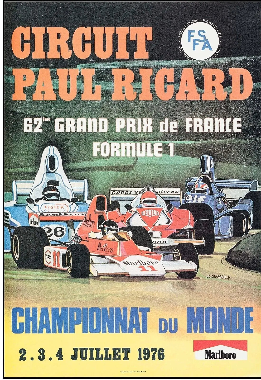 62E GRAND PRIX DE FRANCE, MARIO ANDRETTI, 1978, REPRO MOVIE POSTER, VINTAGE, HQ