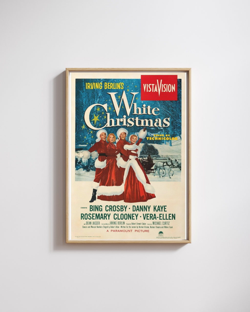 BLANCA NAVIDAD, BING CROSBY, 1954, Póster de cine réplica, VINTAGE, HQ
