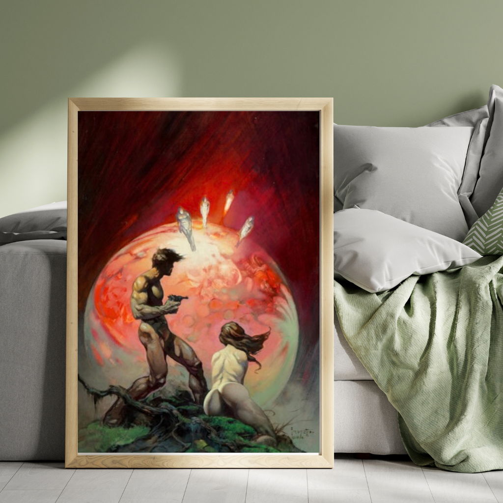 PLANÈTE ROUGE – AFFICHE ART SCIENCE-FICTION – ILLUSTRATION FANTASY SURREALISTE – REPRODUCTION – POSTER HUB STUDIO – HQ