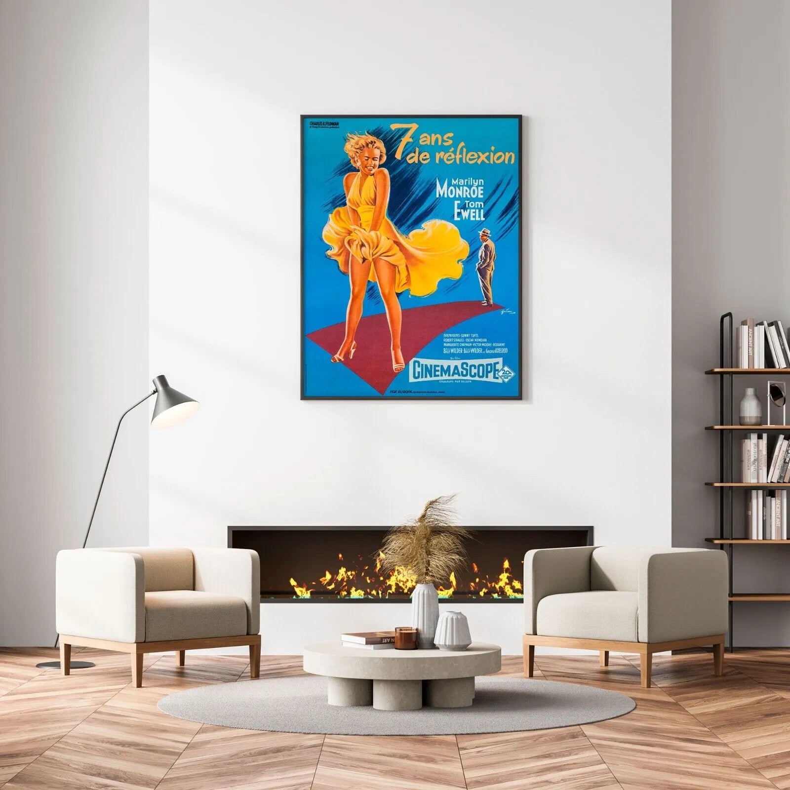 7 ANS DE RÉFLEXION, MARILYN MONROE, 1955, REPRO AFFICHE CINÉMA VINTAGE, HQ