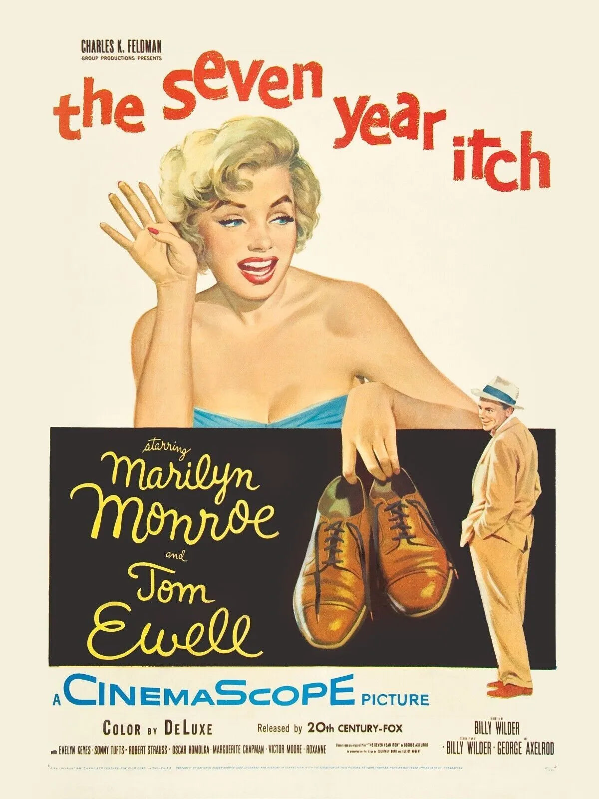 7 ANS DE RÉFLEXION, MARILYN MONROE, 1955, REPRO AFFICHE CINÉMA VINTAGE, HQ