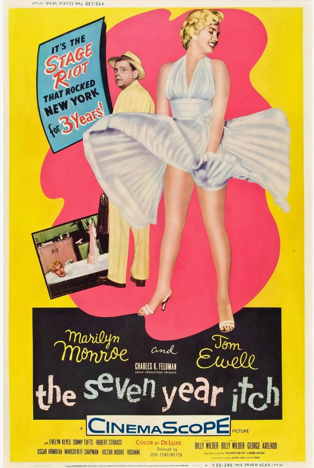 7 ANS DE RÉFLEXION, MARILYN MONROE, 1955, REPRO AFFICHE CINÉMA VINTAGE, HQ