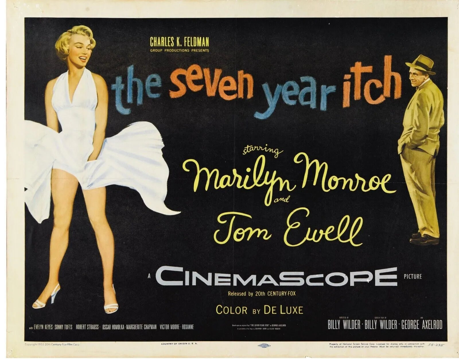 7 ANS DE RÉFLEXION, MARILYN MONROE, 1955, REPRO AFFICHE CINÉMA VINTAGE, HQ