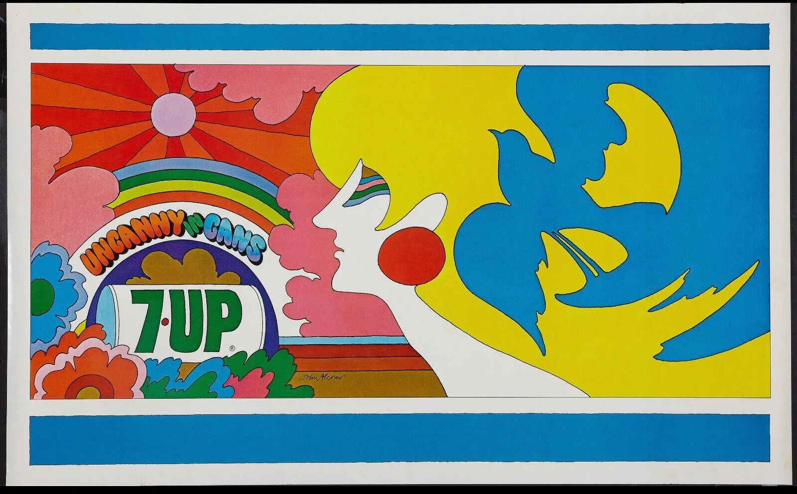 7 UP, REPRO AFFICHE VINTAGE PUBLICITÉ, HQ