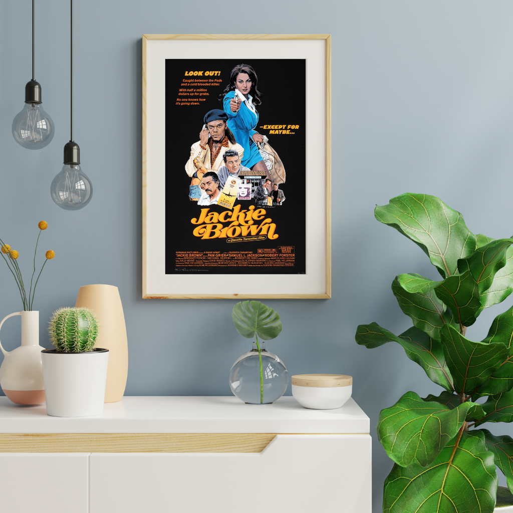 JACKIE BROWN – A Quentin Tarantino FILM (1997) – PAM GRIER – CRIME THRILLER MOVIE POSTER – REPRODUCTION – POSTER HUB STUDIO – HQ