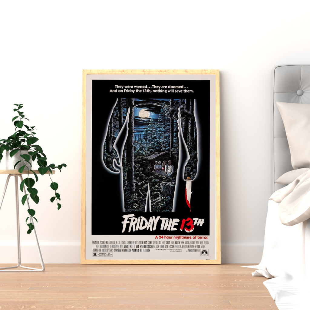 FRIDAY THE 13TH – FILM SEAN S. CUNNINGHAM (1980) – BETSY PALMER – ADRIENNE KING – AFFICHE CINÉMA HORREUR SLASHER – REPRODUCTION – POSTER HUB STUDIO – HQ