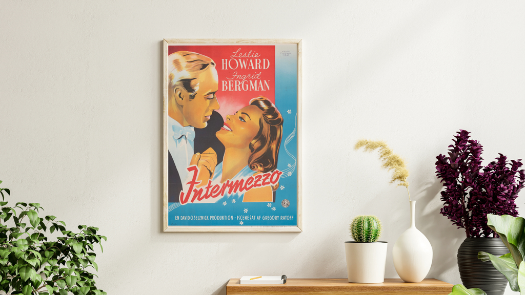 INTERMEZZO – GREGORY RATOFF FILM (1939) – INGRID BERGMAN – LESLIE HOWARD – ROMANCE MOVIE POSTER – REPRODUCTION – POSTER HUB STUDIO – HQ