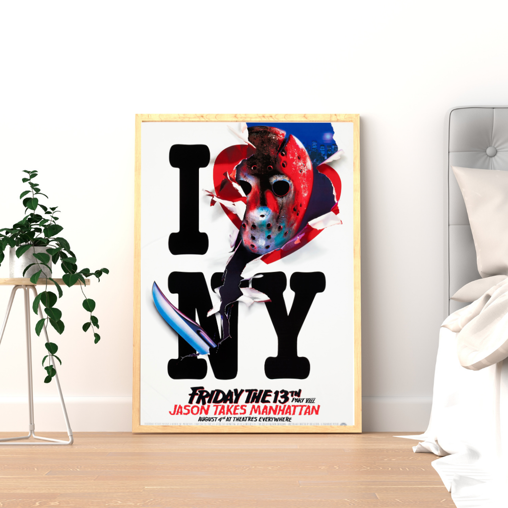 FRIDAY THE 13TH PART VIII JASON TAKES MANHATTAN – FILM ROB HEDDEN (1989) – KANE HODDER – JENSEN DAGGETT – AFFICHE CINÉMA HORREUR SLASHER – REPRODUCTION – POSTER HUB STUDIO – HQ