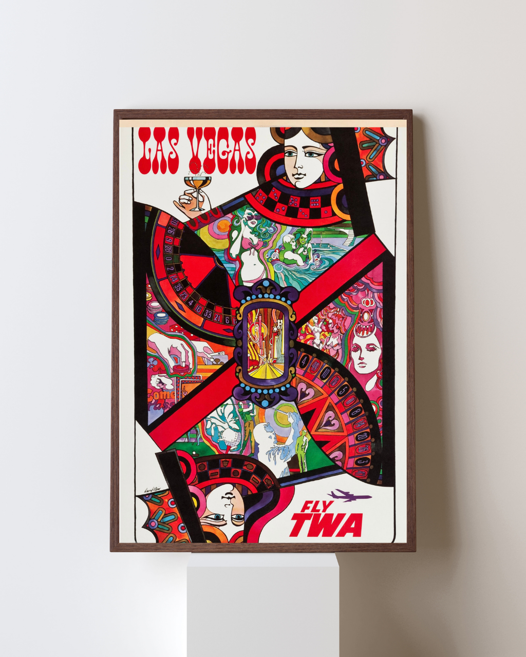 LAS VEGAS – AFFICHE VINTAGE TWA – CASINO JEU – VOYAGE USA – REPRODUCTION – POSTER HUB STUDIO – HQ