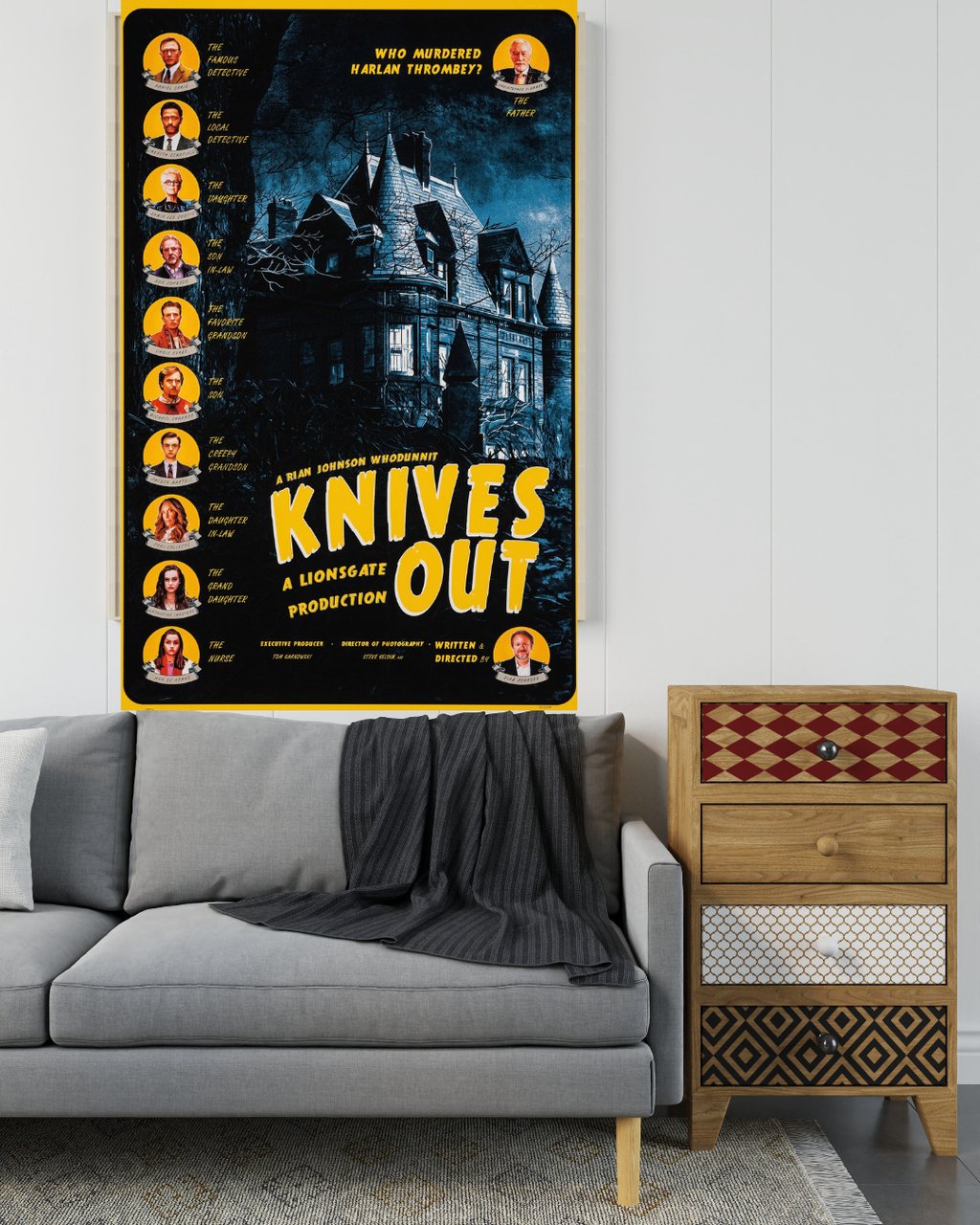 KNIVES OUT – DANIEL CRAIG – 2019 – WHODUNIT THRILLER ––– REPRODUCTION– POSTER HUB STUDIO – HQ