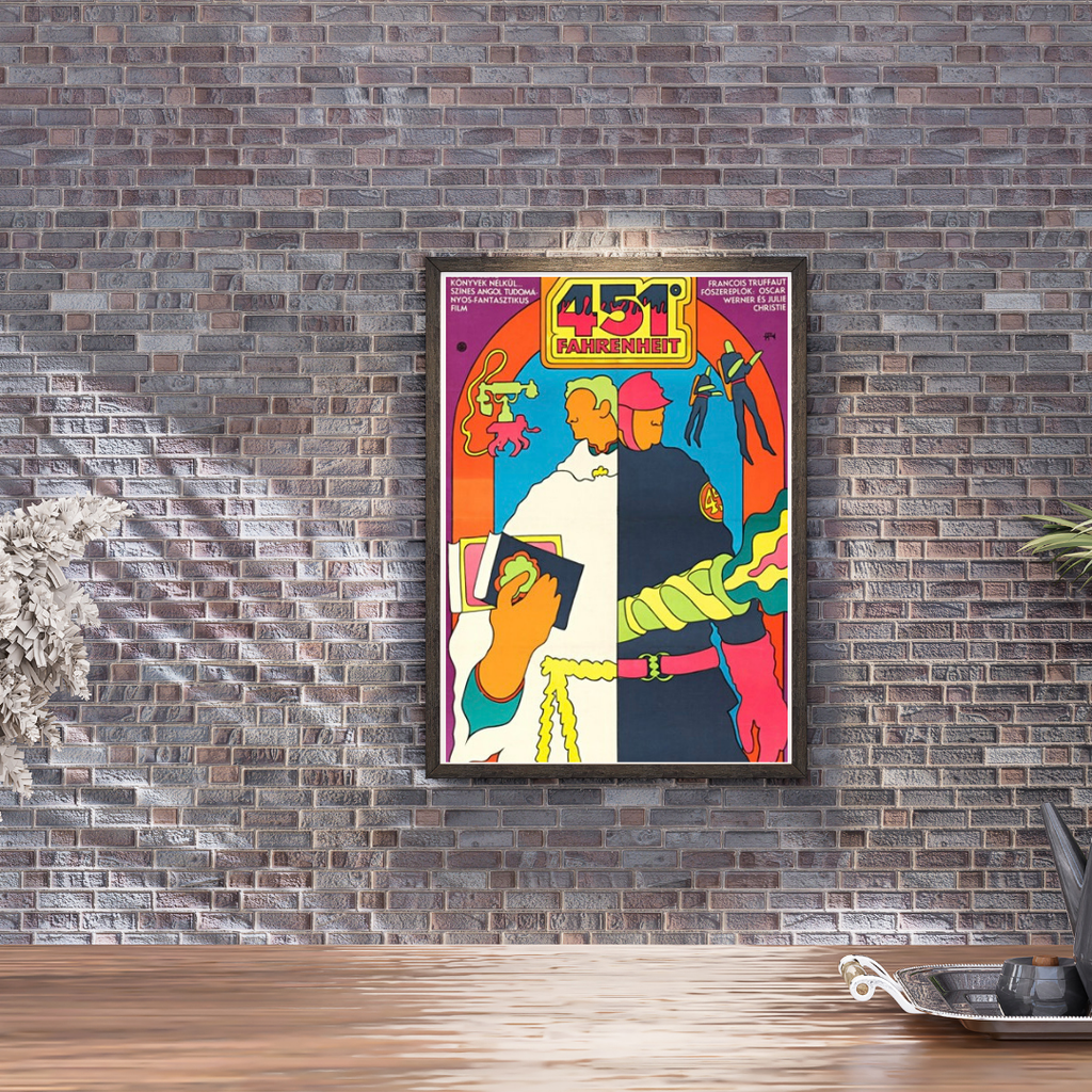 FAHRENHEIT 451 – FILM DE FRANÇOIS TRUFFAUT (1966) – OSKAR WERNER – JULIE CHRISTIE – SCIENCE-FICTION – AFFICHE CINÉMA – REPRODUCTION – POSTER HUB STUDIO – HQ