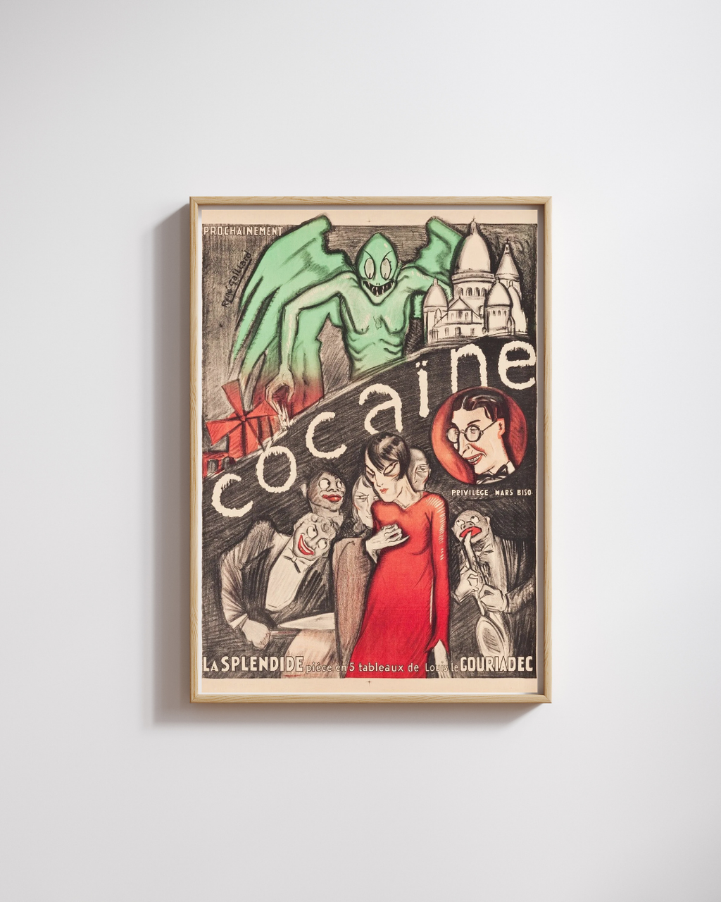 COCAINE, (THE SPLENDID PLAY IN 5 ACTS, VINTAGE POSTER REPRODUCTION, HQ