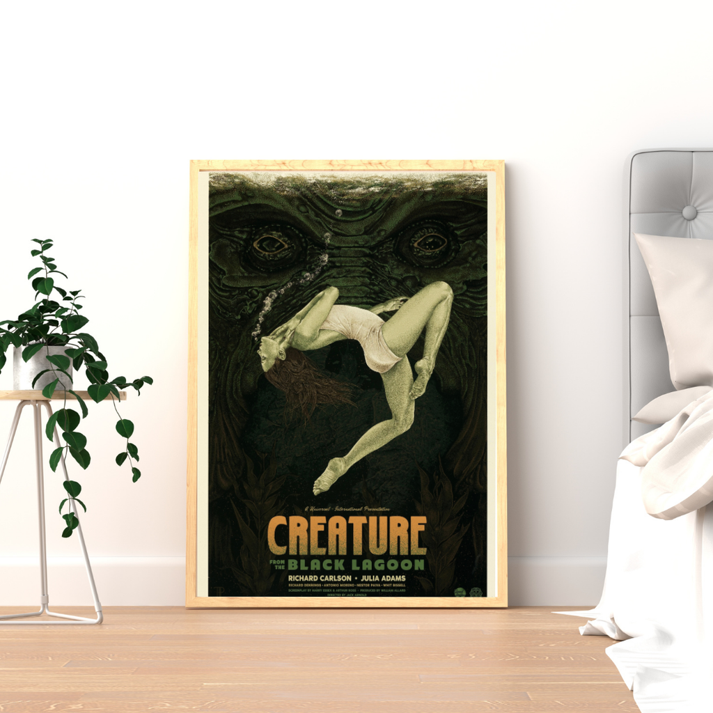CREATURE FROM THE BLACK LAGOON – FILM JACK ARNOLD (1954) – RICHARD CARLSON – JULIA ADAMS – AFFICHE CINÉMA HORREUR SCIENCE-FICTION – REPRODUCTION – POSTER HUB STUDIO – HQ
