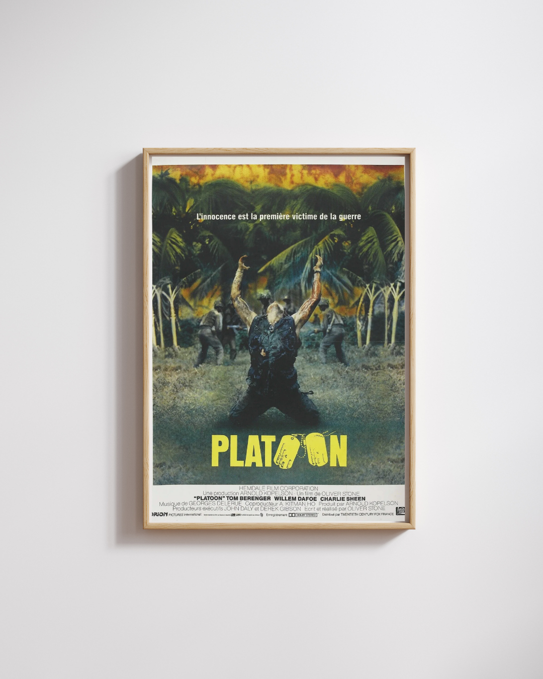 PLATOON, OLIVIER STONE, 1986, Reproducción de póster de cine vintage, HQ