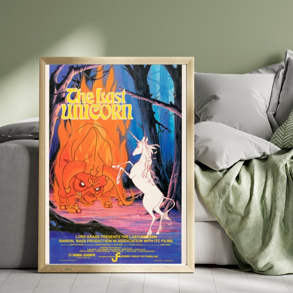 THE LAST UNICORN – FILM (1982) – MIA FARROW – AFFICHE CINÉMA ANIMATION FANTASY – REPRODUCTION – POSTER HUB STUDIO – HQ