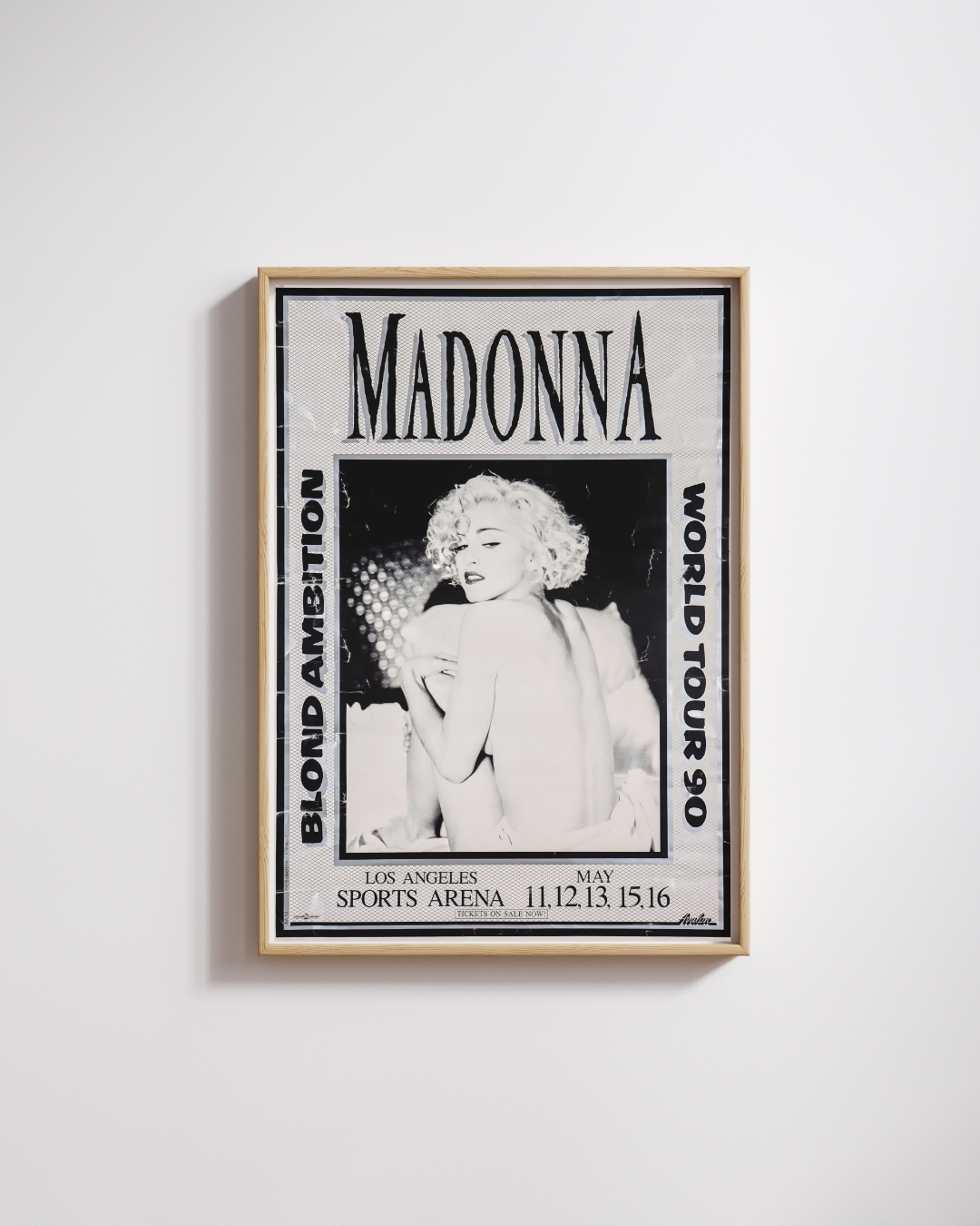 AFFICHE CONCERT MADONNA – BLOND AMBITION WORLD TOUR 90, LOS ANGELES SPORTS ARENA, MAI 1990, REPRODUCTION VINTAGE HQ