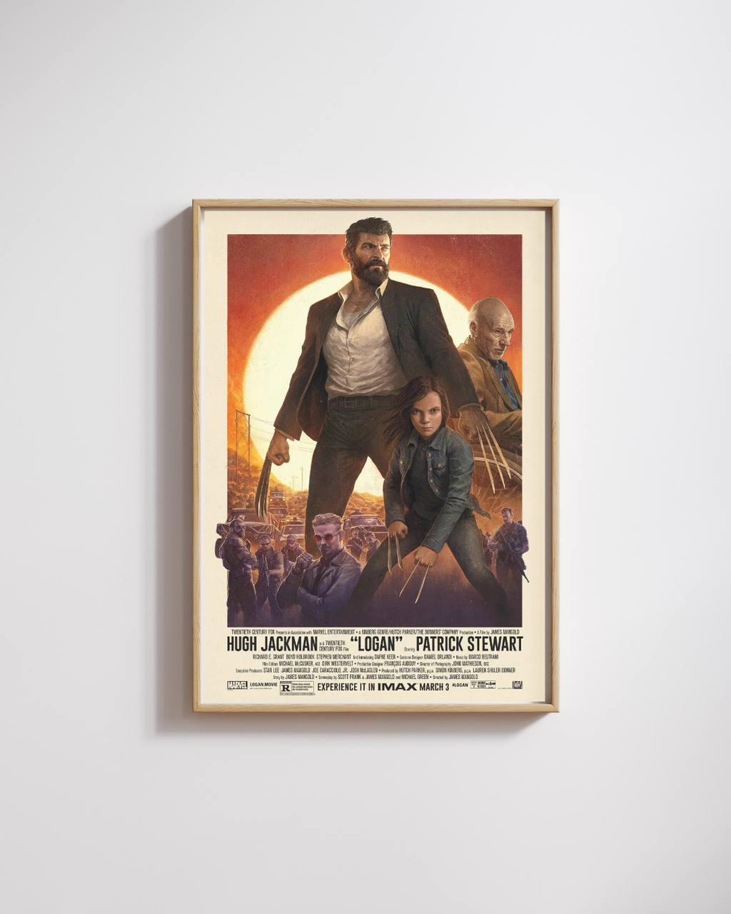LOGAN, HUCK JACKMAN, PATRICK STEWART, 2017, AFFICHE CINEMA VINTAGE HQ REPRO SUR TOILE 340g