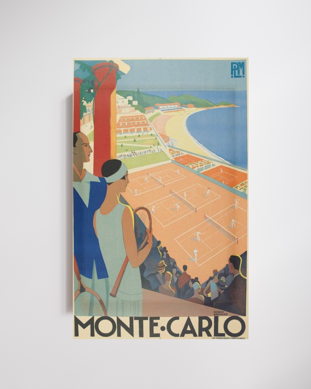 MONTE-CARLO – AFFICHE VINTAGE TENNIS CÔTE D’AZUR – ART DÉCO VOYAGE – REPRODUCTION – POSTER HUB STUDIO – HQ