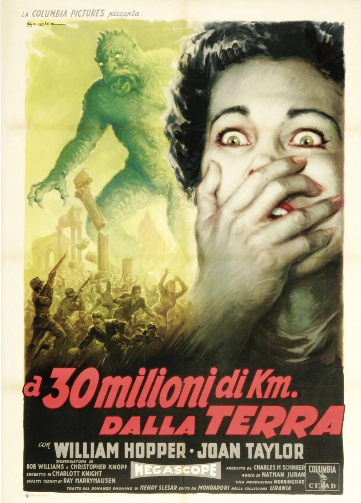A 30 MILIONI DI KM DALLA TERRA, JOAN TAYLOR, 1957, REPRO AFFICHE CINÉMA VINTAGE, HQ
