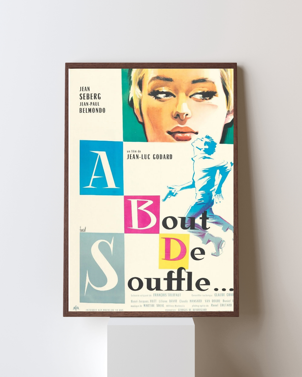 SIN ALIENTO, JEAN SEBERG, 1960, REPRODUCCIÓN DE CARTEL DE PELÍCULA, VINTAGE, HQ
