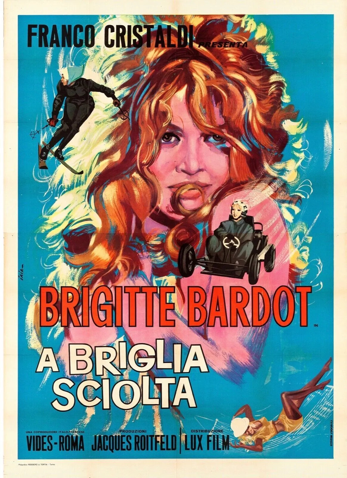 A BRIGLIA SCIOLTA, BRIGITTE BARDOT, 1975, REPRO MOVIE POSTER, VINTAGE, HQ