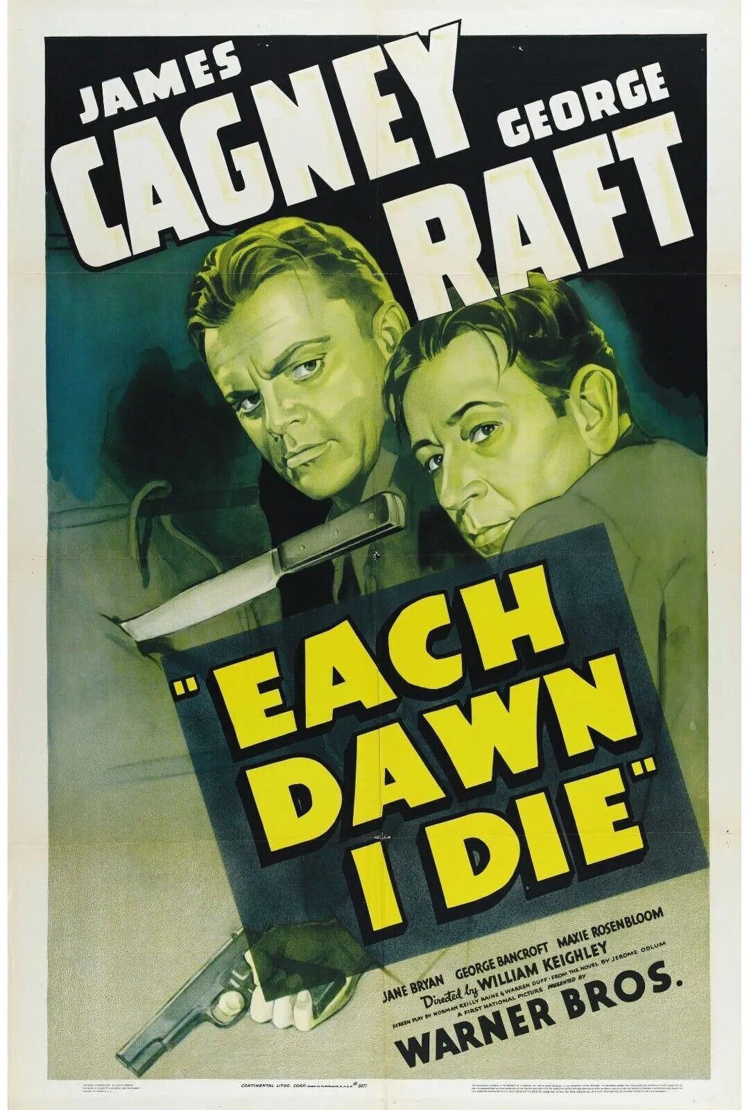A CHAQUE AUBE JE MEURS, JAMES CAGNEY 1931 REPRO AFFICHE CINEMA HQ