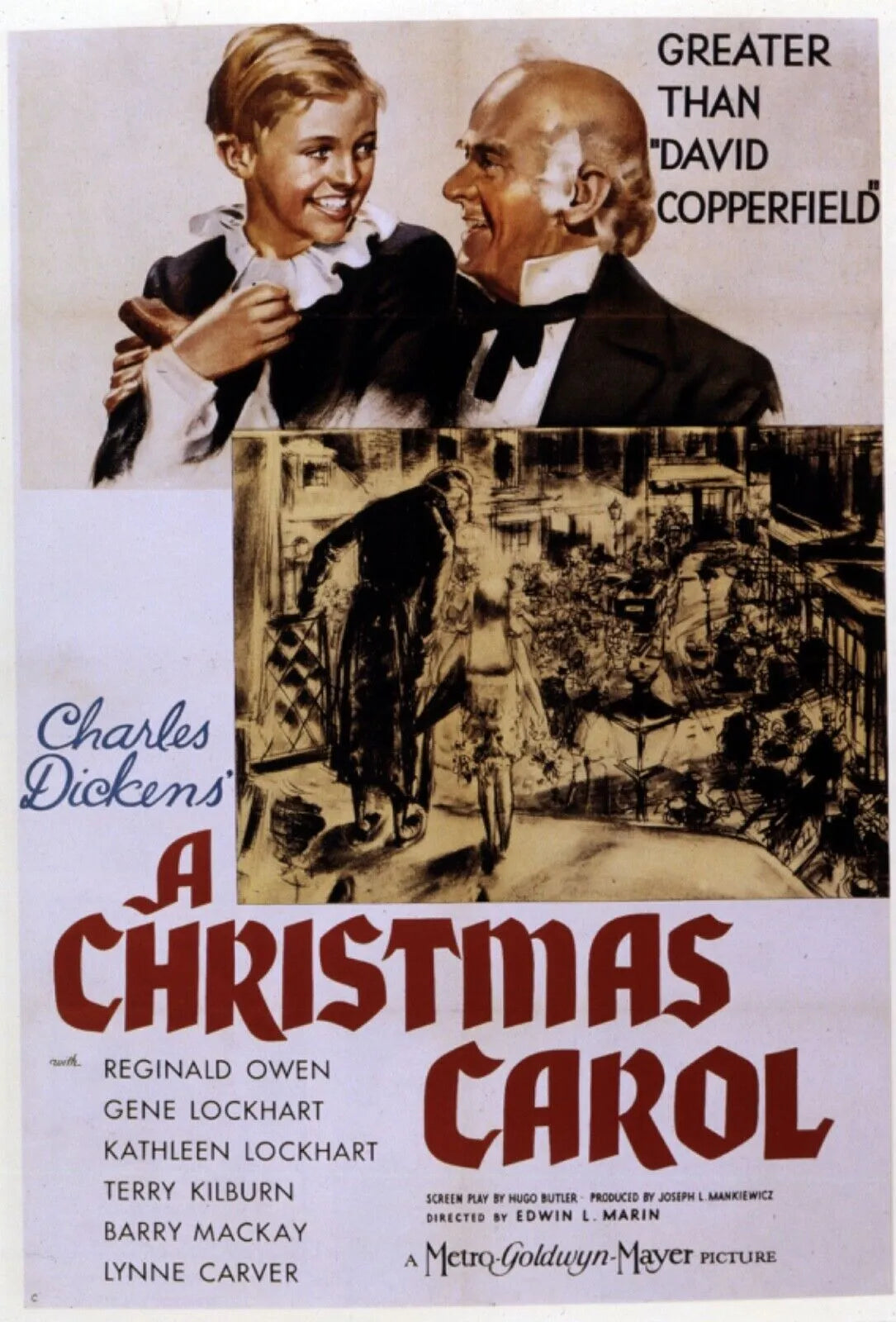 A CHRISTMAS CAROL, JIM CARREY, 2009, REPRO MOVIE POSTER, VINTAGE, HQ