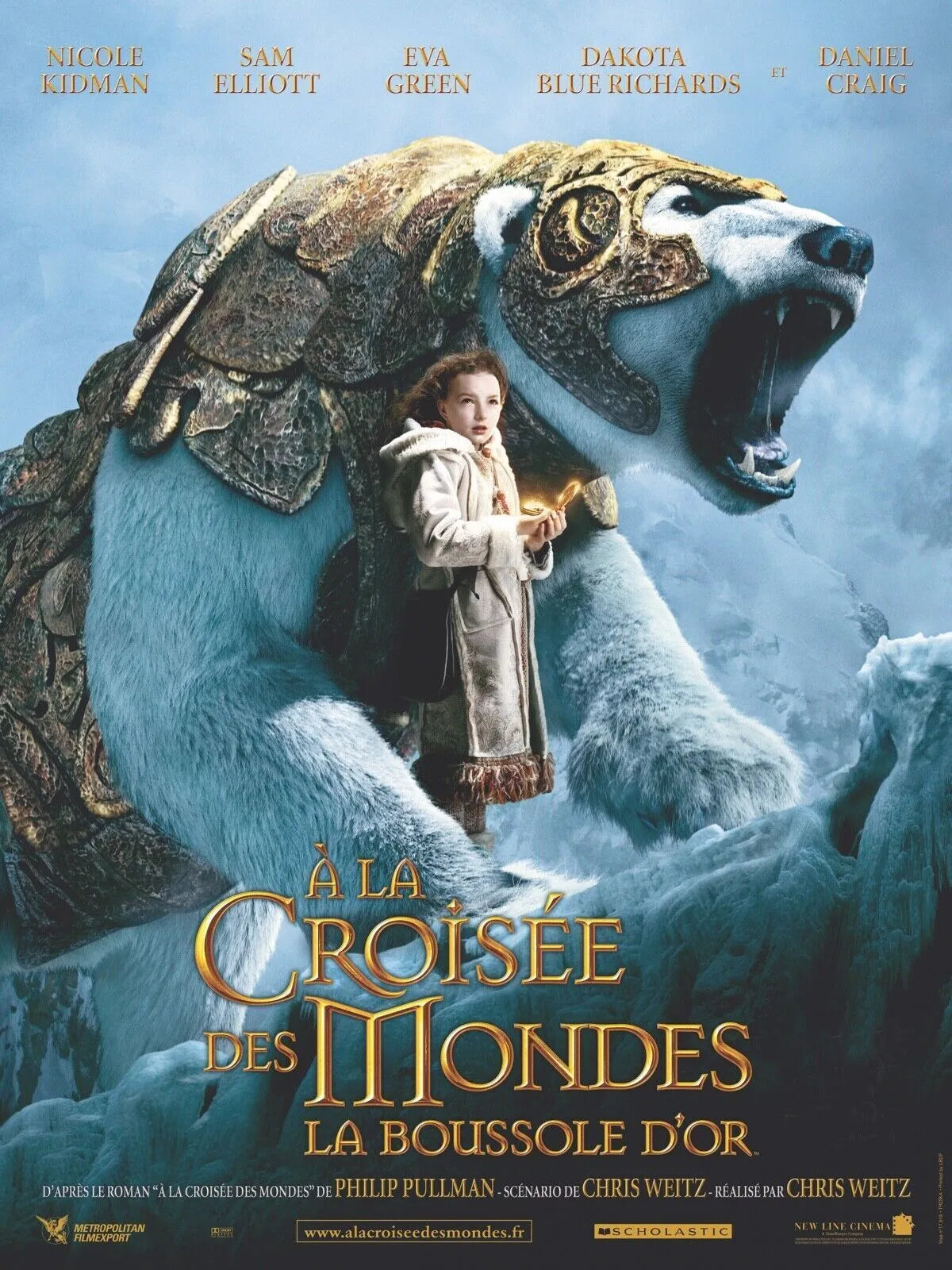 À LA CROISÉE DES MONDES, NICOLE KIDMAN, 2007, REPRO MOVIE POSTER, VINTAGE, HQ