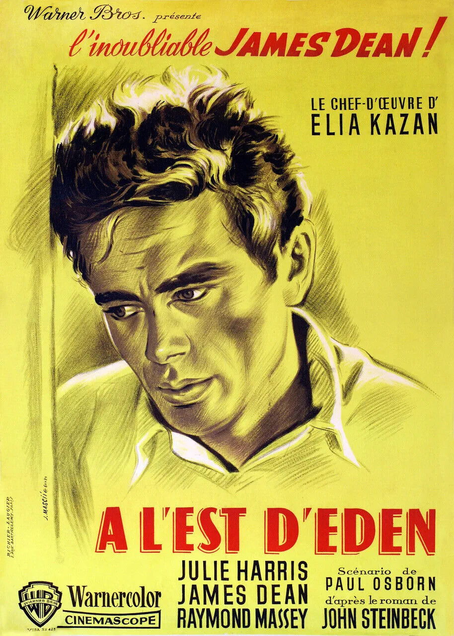 A L’EST D’EDEN, JAMES DEAN, 1955, REPRO MOVIE POSTER, VINTAGE, HQ