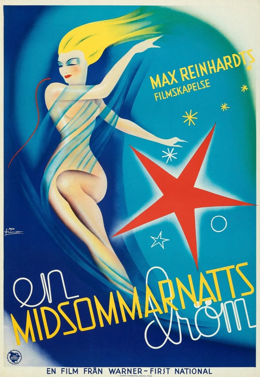 A MIDSUMMER NIGHT’S DREAM, JAMES CAGNEY, 1935, REPRO MOVIE POSTER, VINTAGE, HQ