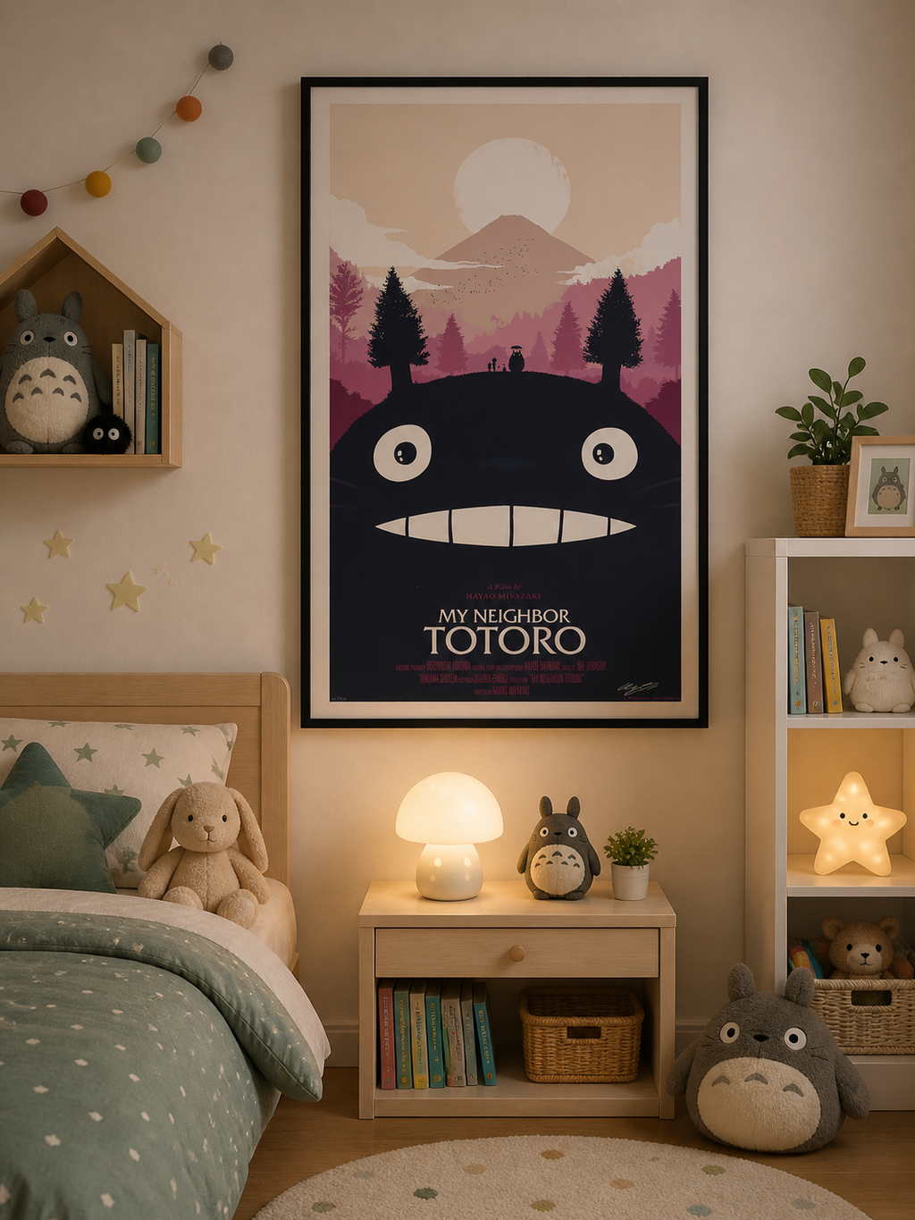 MY NEIGHBOR TOTORO – FILM DE HAYAO MIYAZAKI (1988) – TOTORO – AFFICHE CINÉMA ANIMATION FANTASTIQUE JAPON – REPRODUCTION – POSTER HUB STUDIO – HQ